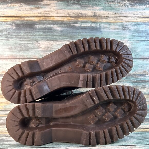 Steve Madden Avenger Combat Boot 9M Brown Leather Camo Print Platform Grunge - Picture 7 of 13